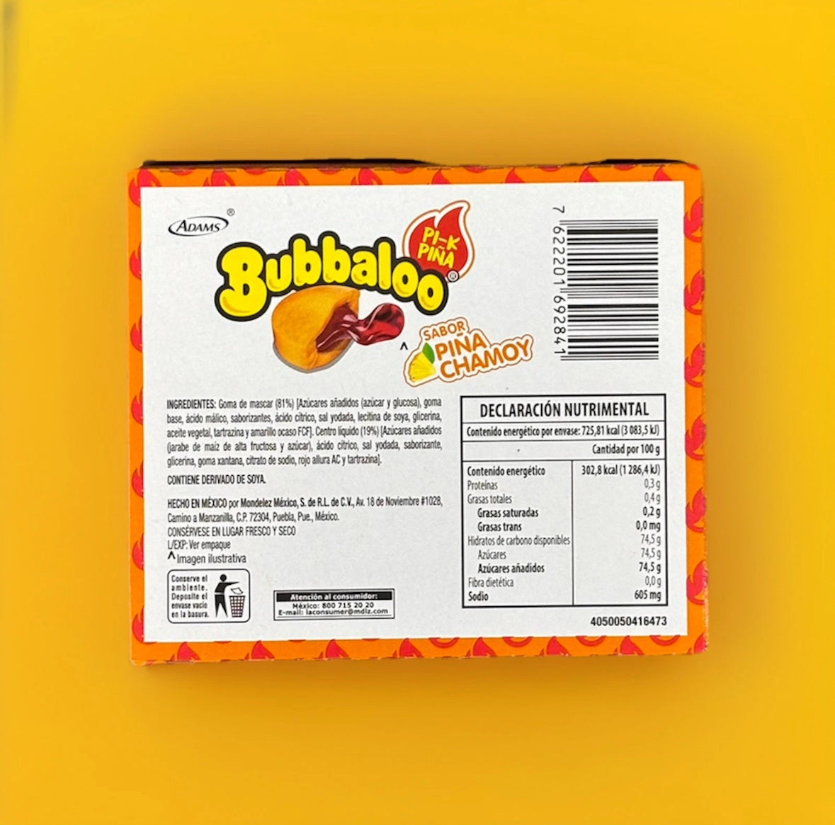 Bubbalo (47pcs) (239.7g) Mexican Bubble Gum With Pineapple Chamoy Middle Filling