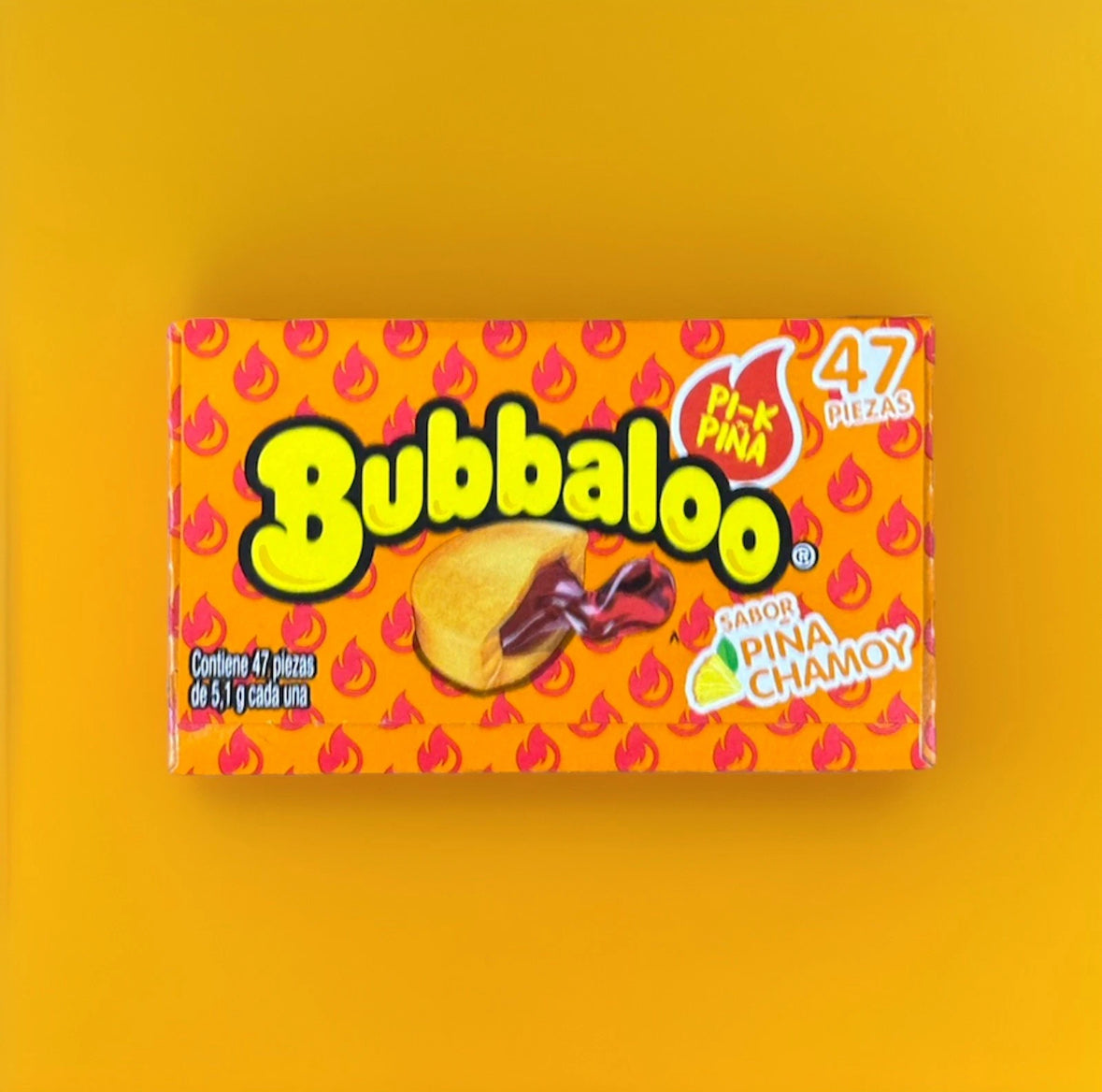 Bubbalo (47pcs) (239.7g) Mexican Bubble Gum With Pineapple Chamoy Middle Filling
