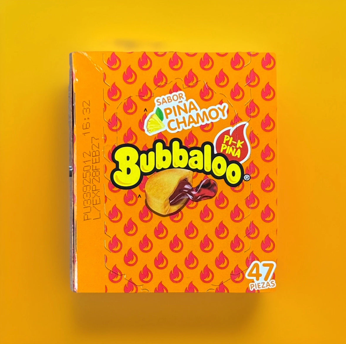 Bubbalo (47pcs) (239.7g) Mexican Bubble Gum With Pineapple Chamoy Middle Filling