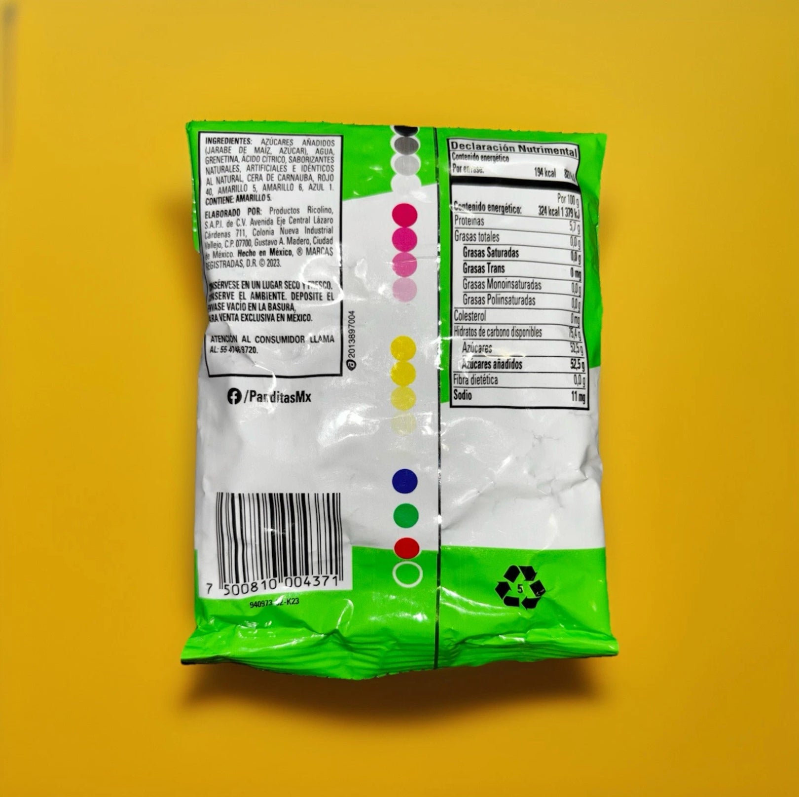 6-Pack Ricolino Panditas Clasicos 60g) Frutales/Fruty Flavors Mexican Gummy Bear