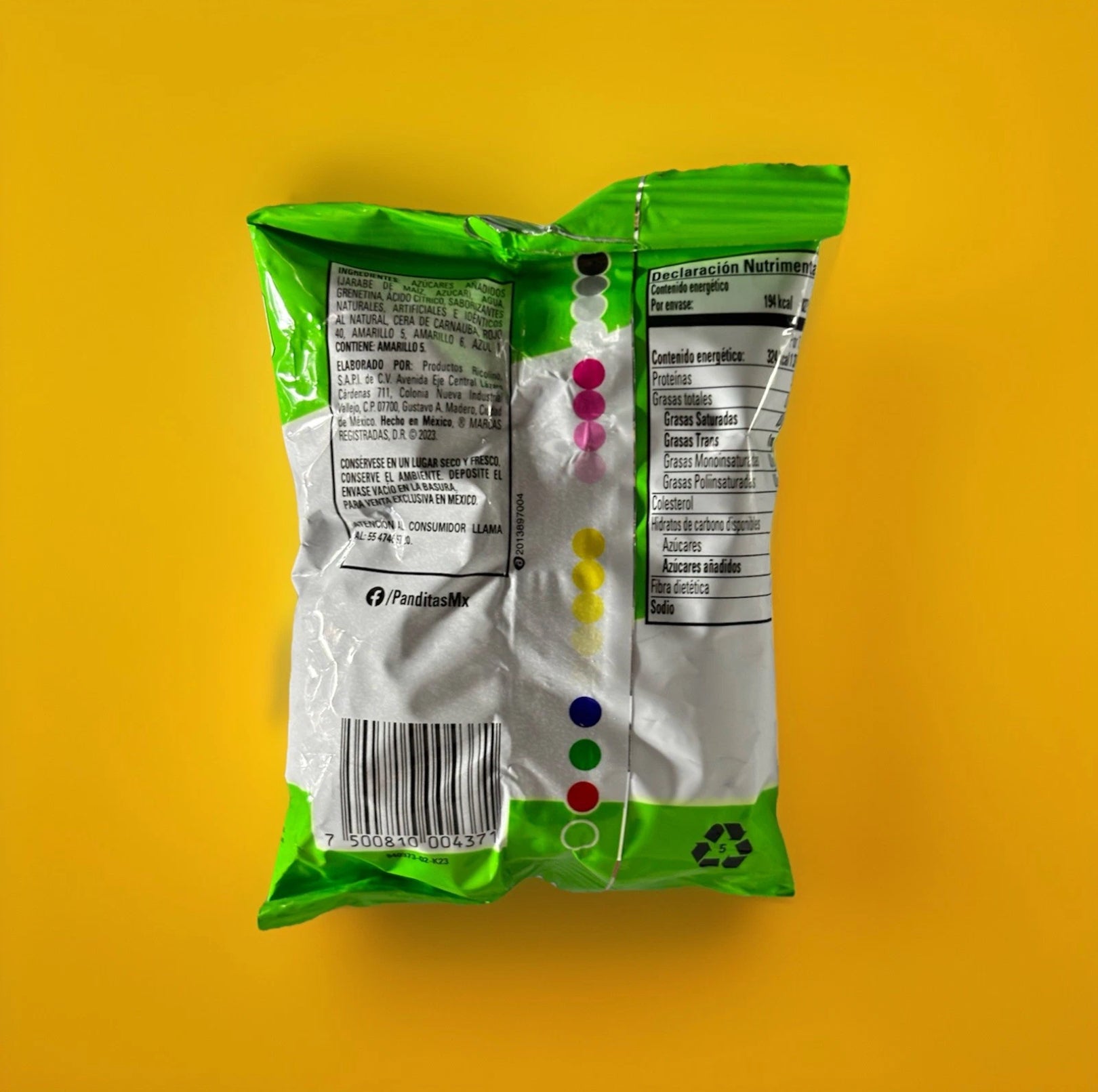 6-Pack Ricolino Panditas Clasicos 60g) Frutales/Fruty Flavors Mexican Gummy Bear