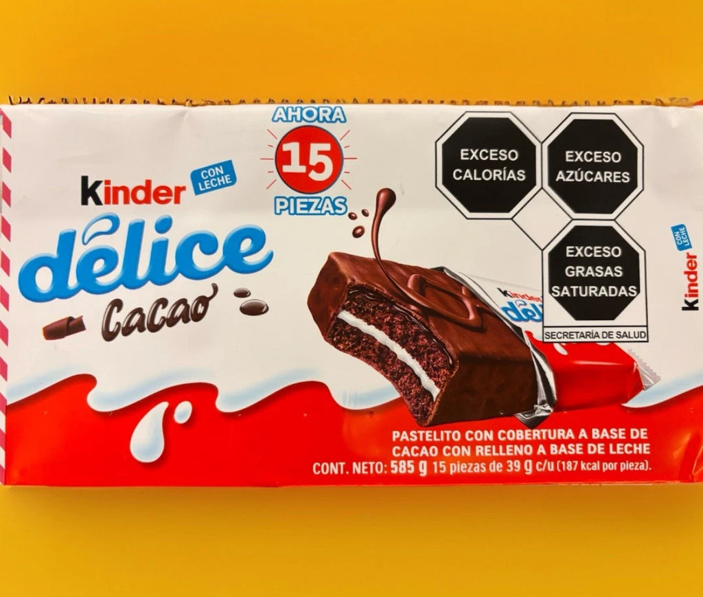 KINDER DELICE (15 Pc)Soft Chocolate Bars with Cocoa and Milk Filling 39g Bars