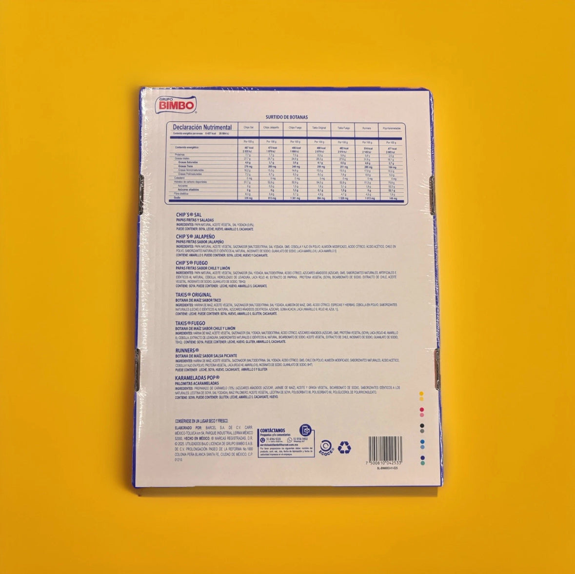 25-Pack Mexican Chips Barcel (Takis, Chip’s, Runners, Pop Caramel🍿)1.332 Kg Box